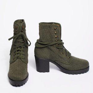 Free People Lace-up Crochet Ankle Boots